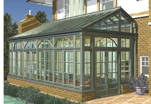 Lean-to Conservatory with Half Hip Roof