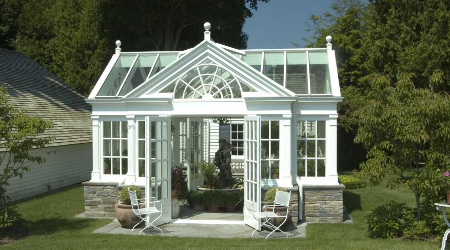 greenhouse with quadruple gable