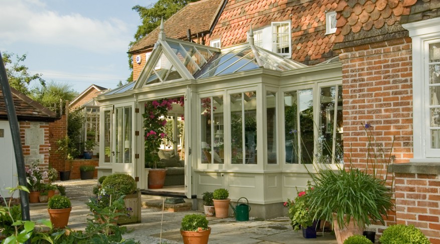 conservatory with gable entrance