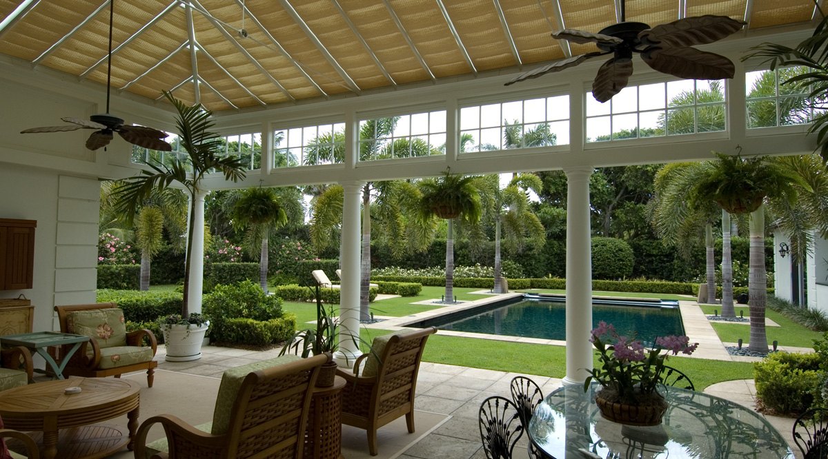 conservatory with roof shades 