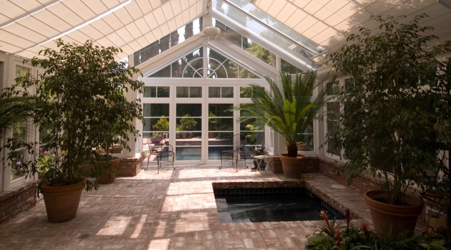 pool house conservatory with spa